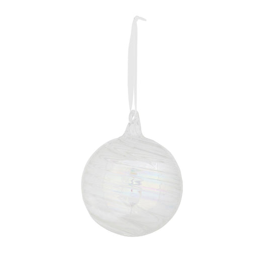 Iridescent Swirl Glass Ball Ornament, 3.25" style shot 1