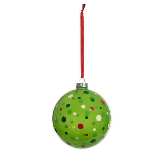 Polka Dot Pattern Glass Ball Ornament style shot 1