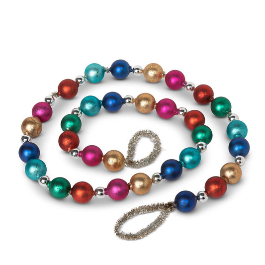 Retro Tinsel and Glass Ball Garland, 59" style shot 1