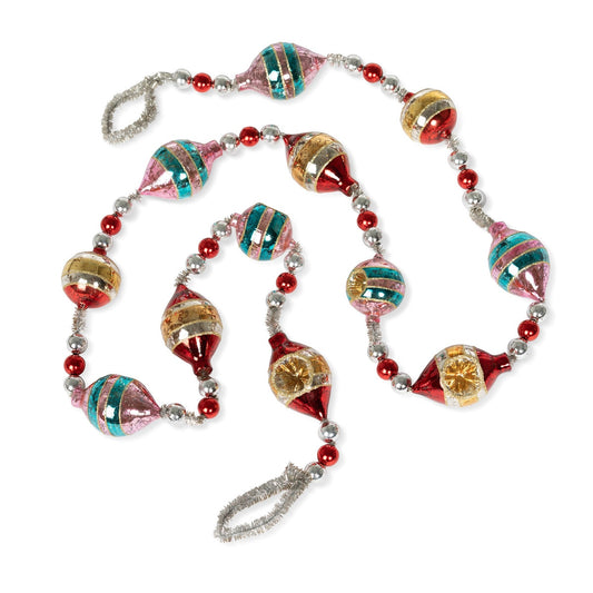 Retro Tinsel and Glass Finial Garland, 60" style shot 1