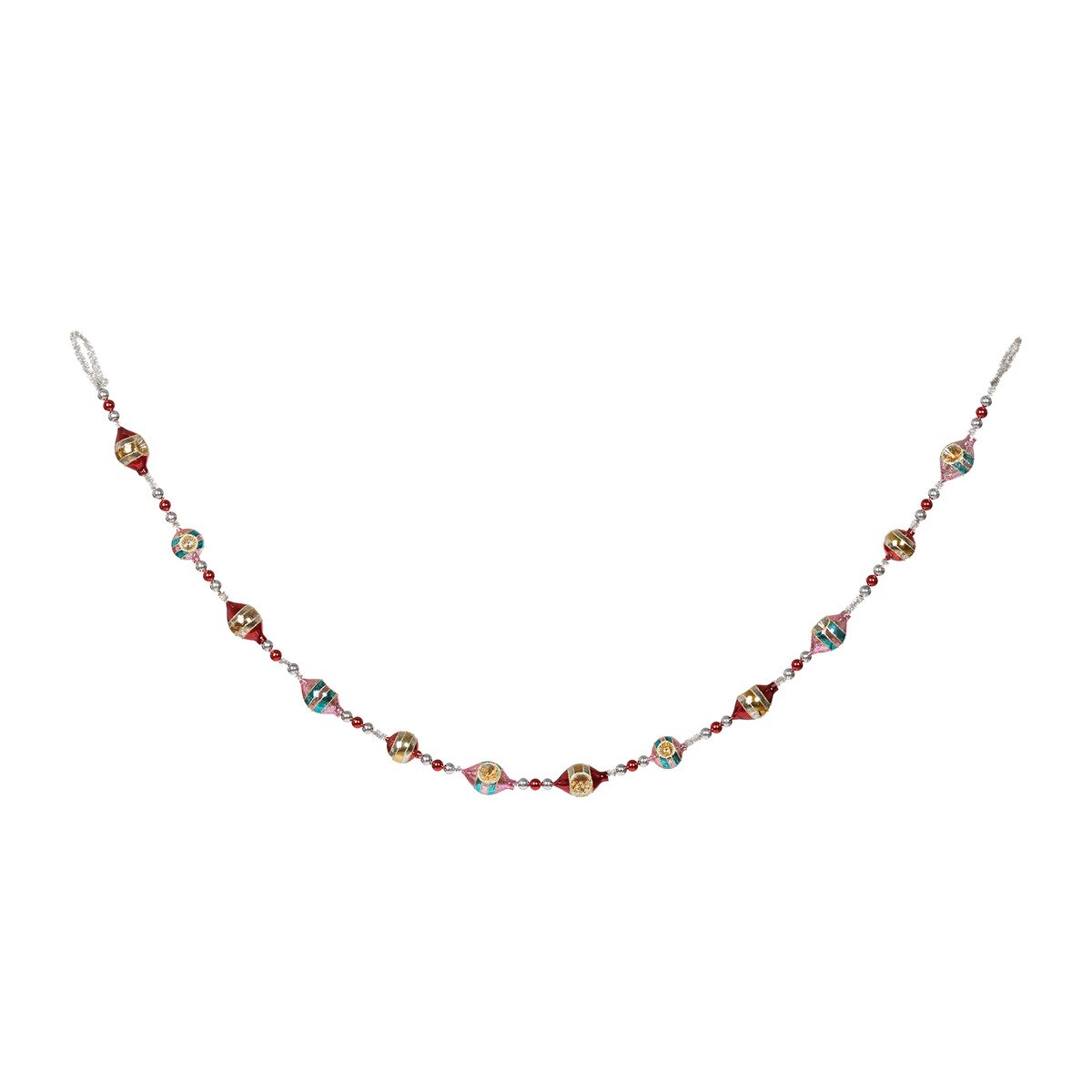 Retro Tinsel and Glass Finial Garland, 60" style shot 2