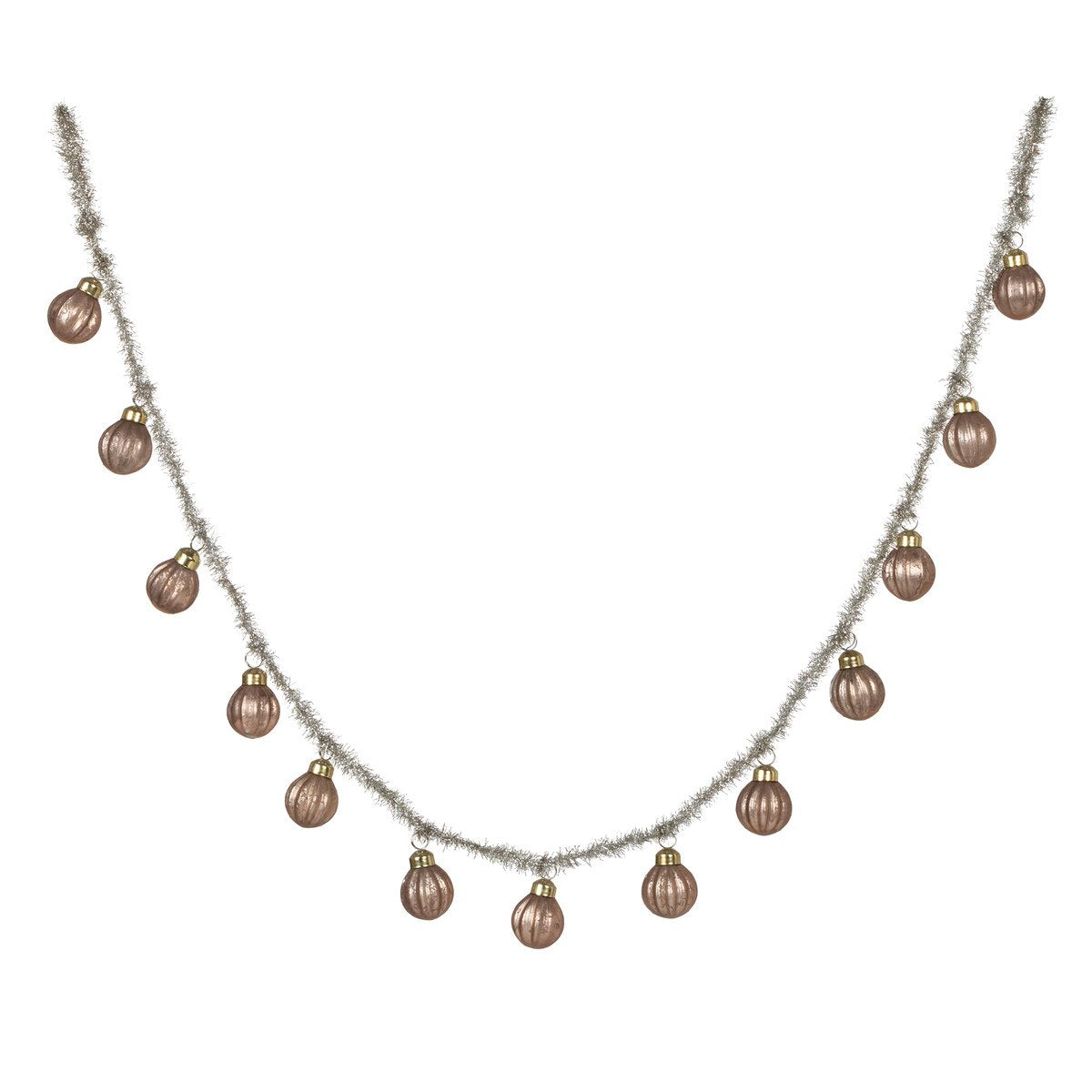 Antique Rose Glass Ball and Tinsel Garland style shot 1