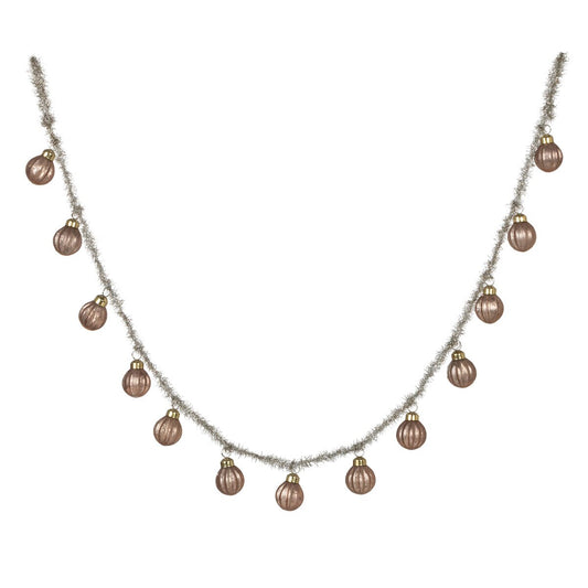 Antique Rose Glass Ball and Tinsel Garland style shot 1