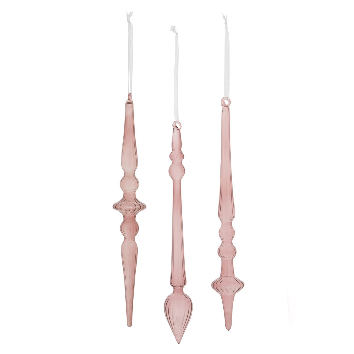 Antique Blush Glass Icicle Ornament, 3 Assorted Styles style shot 1