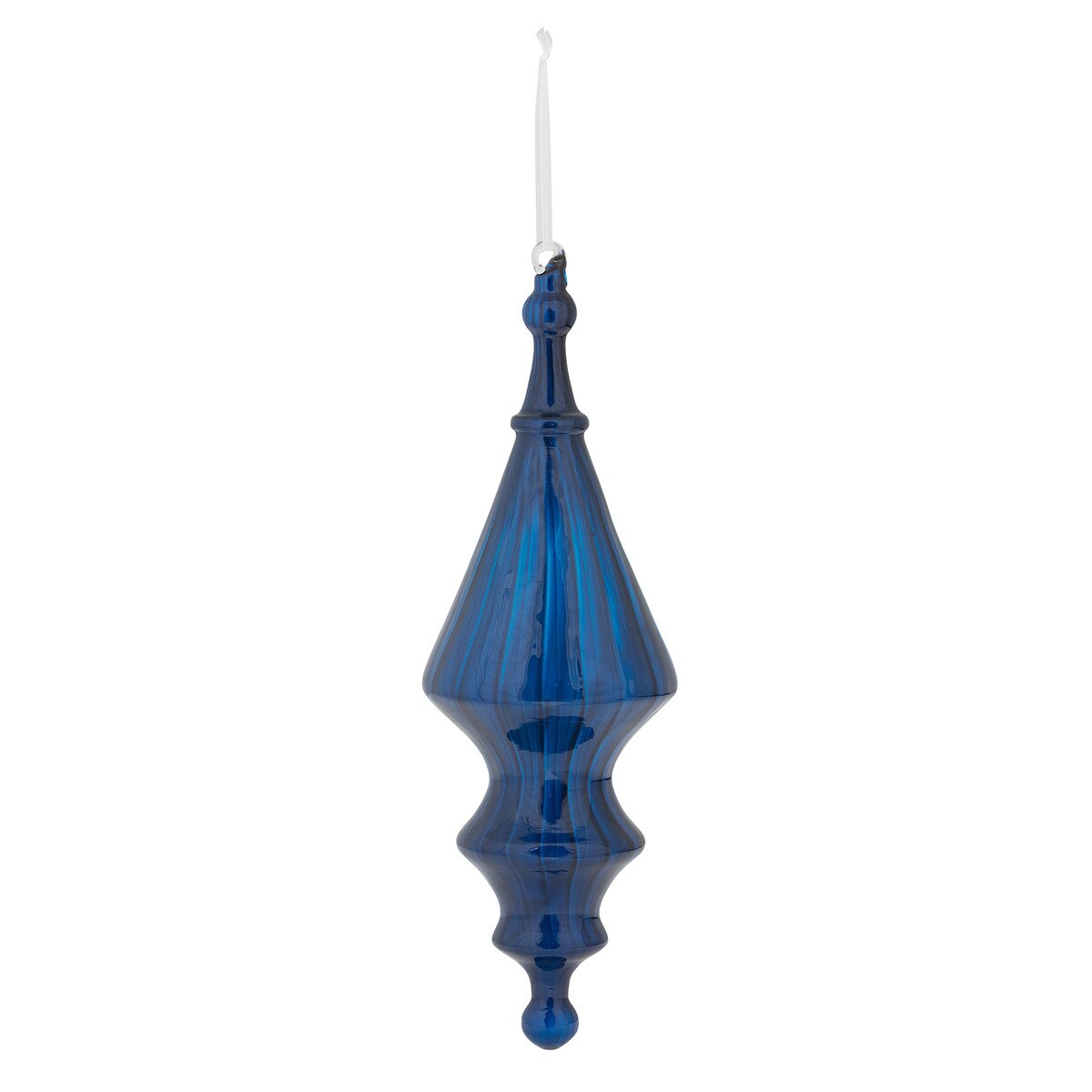 Glass Sapphire Blue Finial Ornament style shot 1