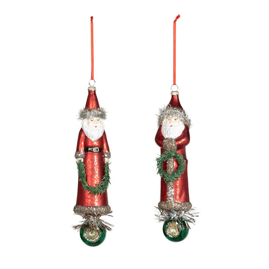 Vintage St. Nick Glass Ornament, 2 Assorted Styles style shot 1