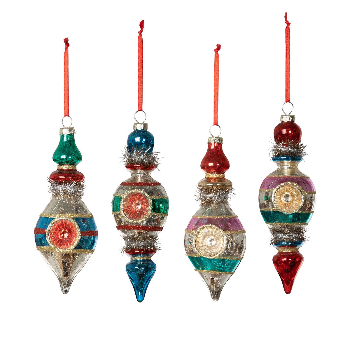 Retro Reflector Finial Ornament, 4 Assorted Styles style shot 1