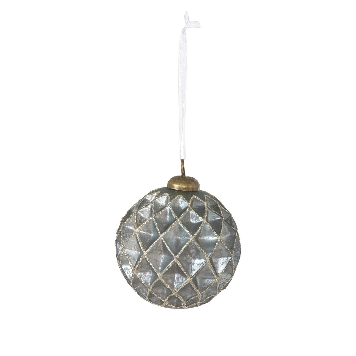 Pearl Encrusted Glass Ornament, Antique Blue style shot 2
