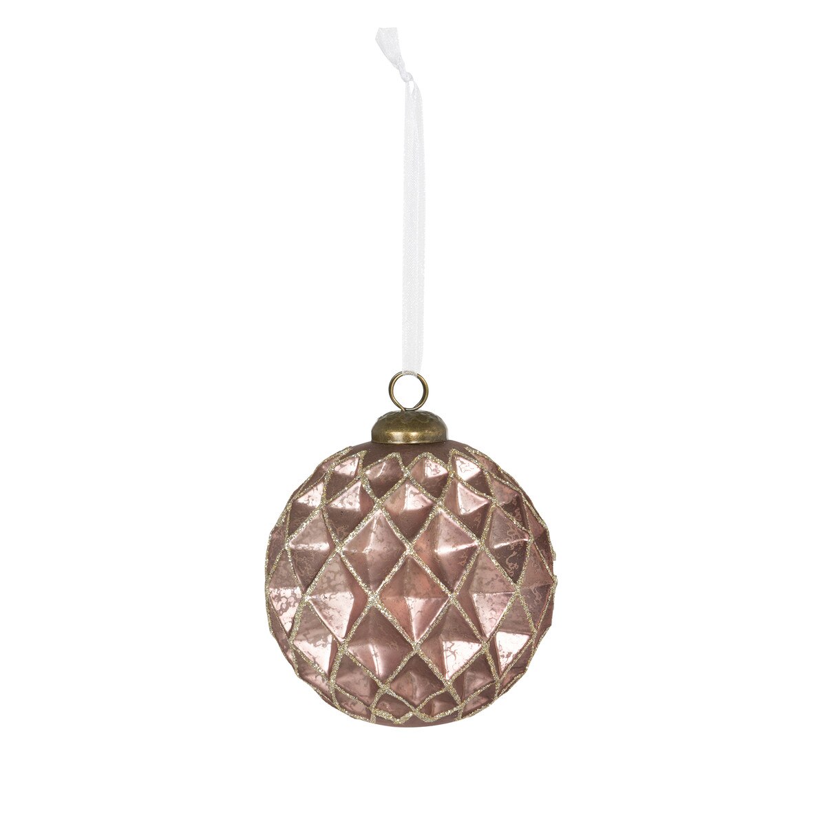 Pearl Encrusted Glass Ornament, Antique Rose style shot 2