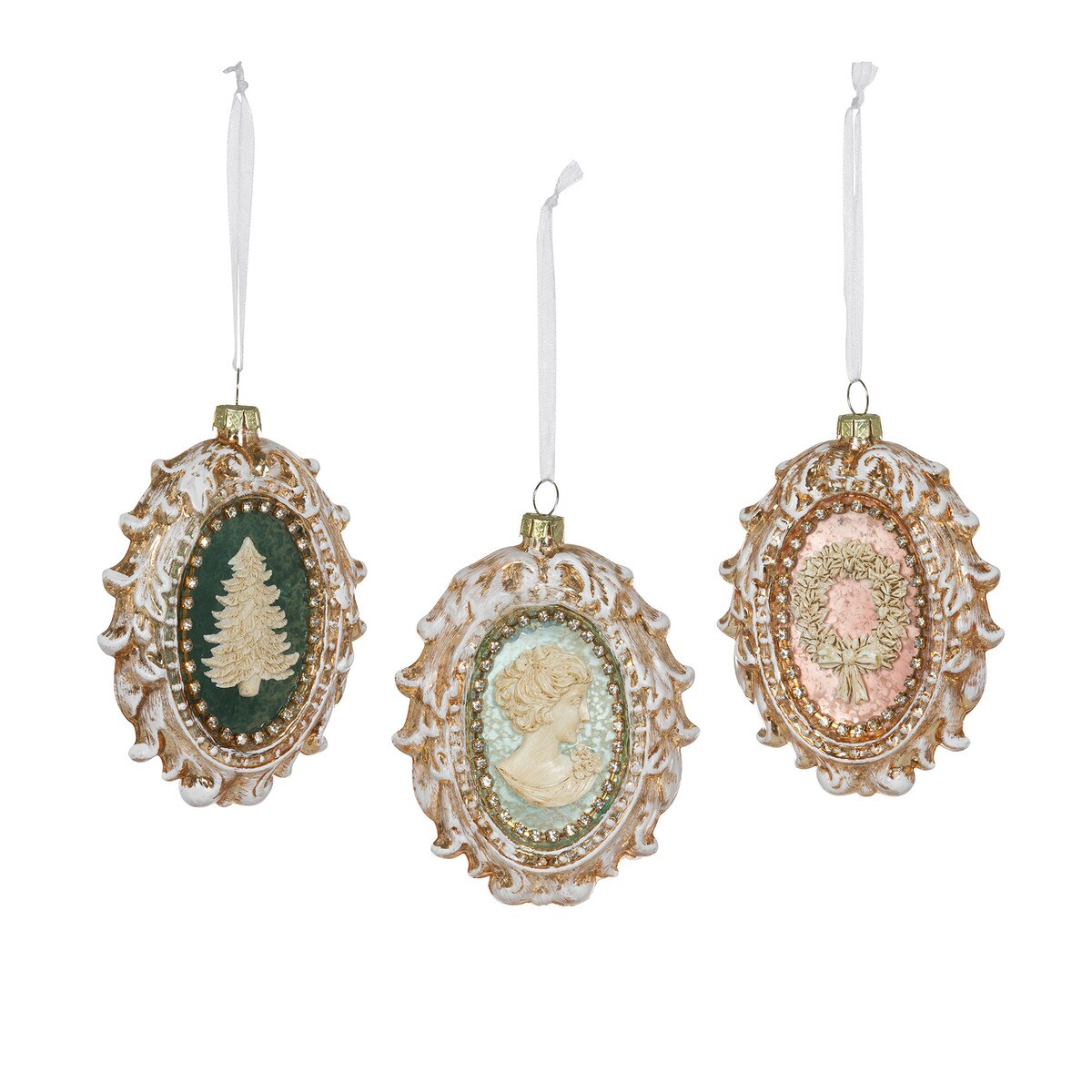 Framed Cameo Glass Ornament, 3 Assorted Styles style shot 1