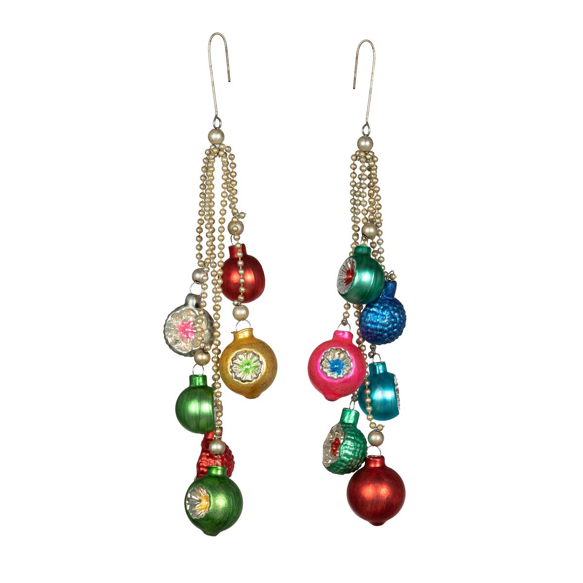 Tinsel and Reflector Ball Bundle Ornament, 2 Assorted Styles style shot 1