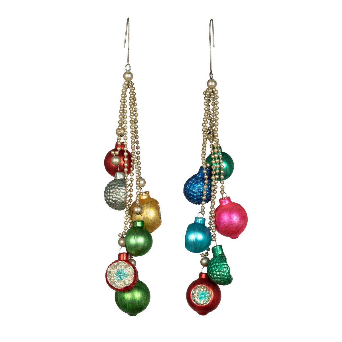 Tinsel and Reflector Ball Bundle Ornament, 2 Assorted Styles style shot 2