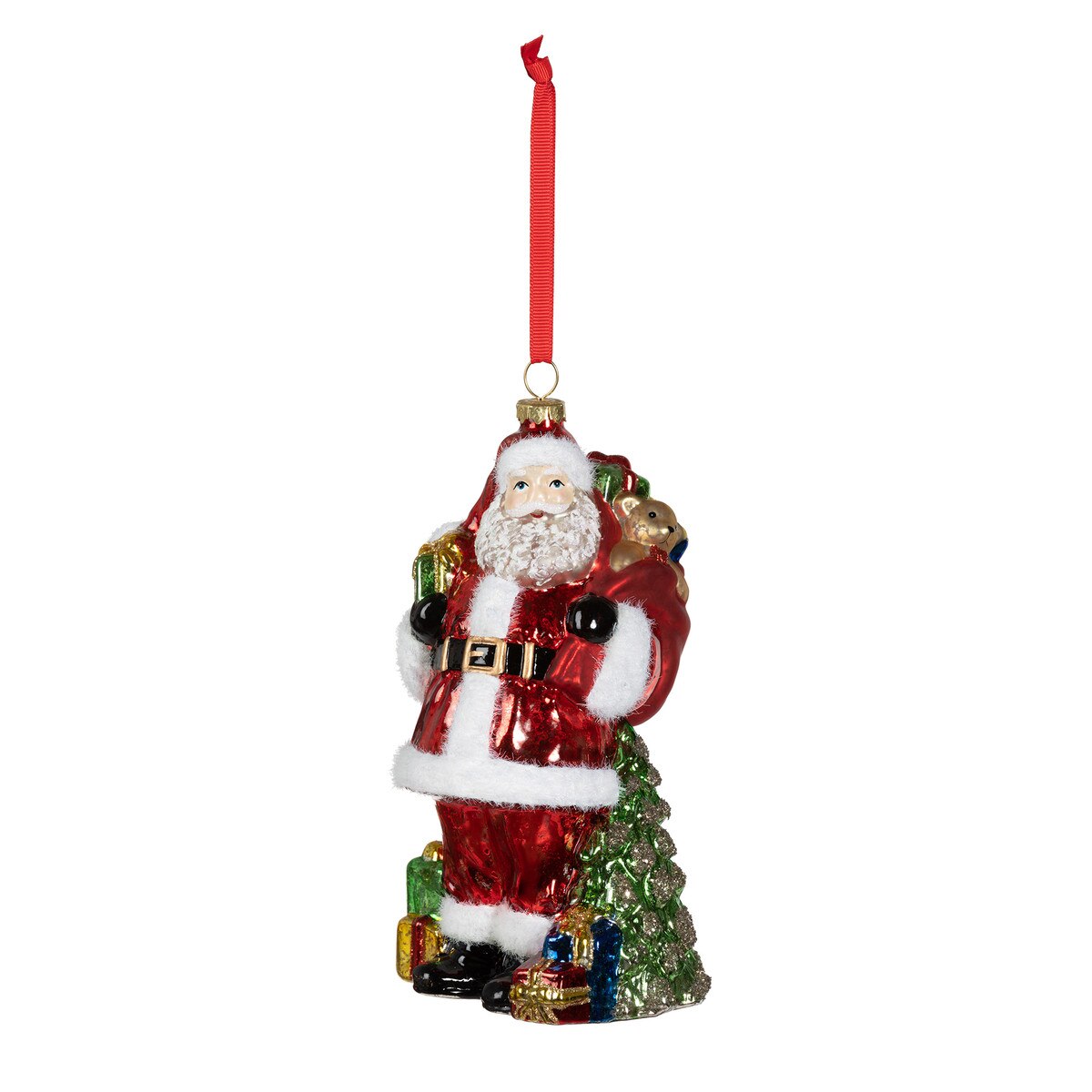 Traditional Santa Glass Ornament style shot 1