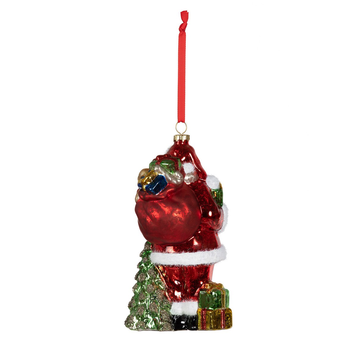 Traditional Santa Glass Ornament style shot 2