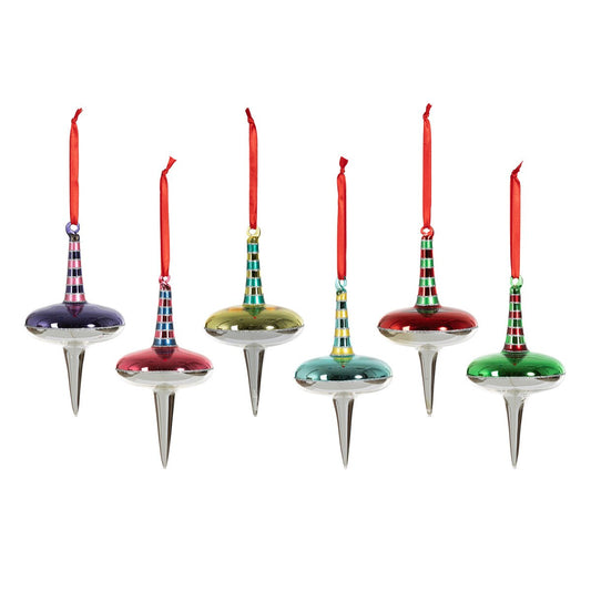 Retro Dual Spinner Glass Ornament, 6 Assorted Styles style shot 1