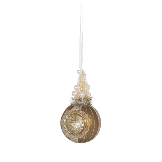 Frosted Sisal Tree on Reflector Ball, Gold style shot 1