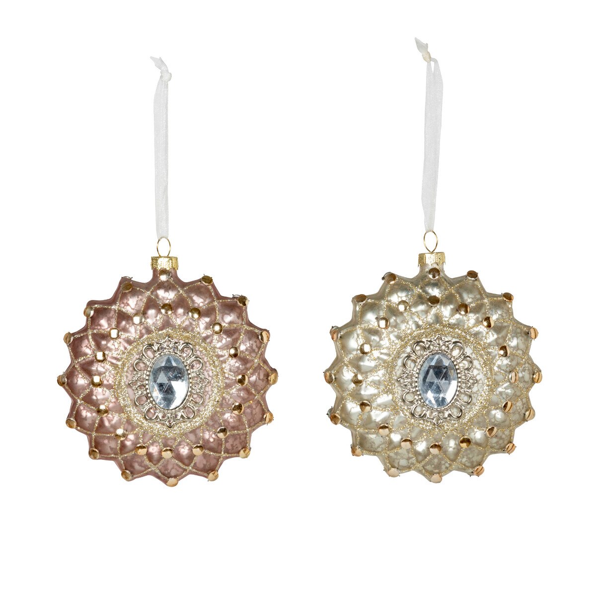 Gem and Glitter Brooch Glass Ornament, 2 Assorted Styles style shot 1
