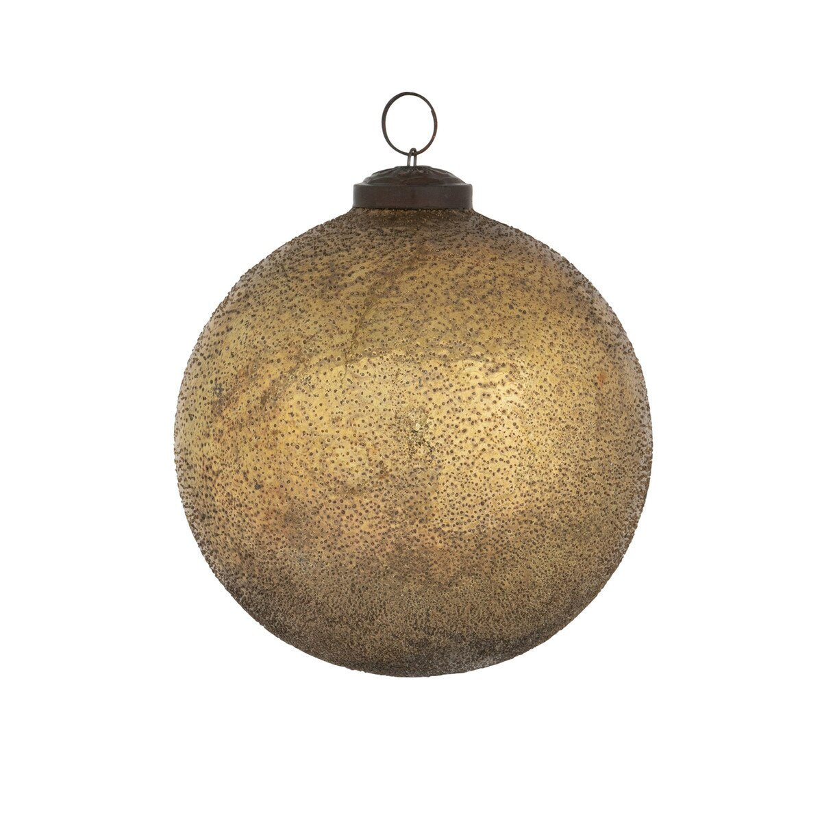 Burnished Gold Glass Ball Ornament, 4.75" style shot 1