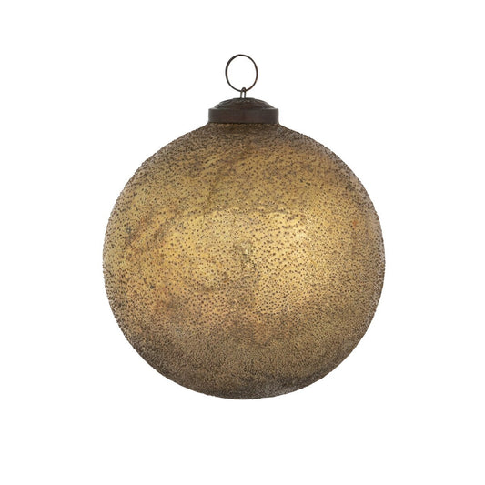 Burnished Gold Glass Ball Ornament, 4.75" style shot 1