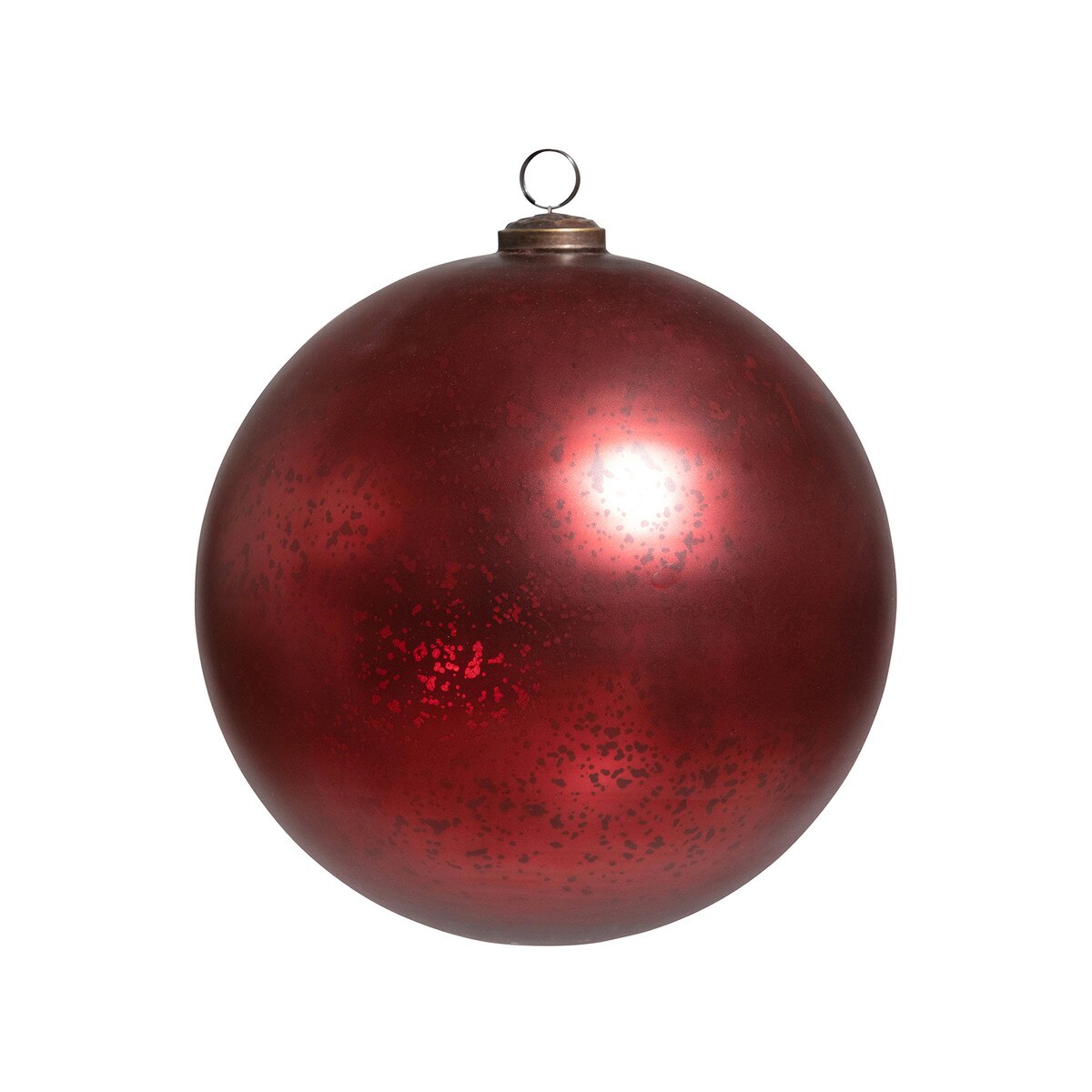 Antique Shiny Ruby Glass Ball Ornament , 8" style shot 1