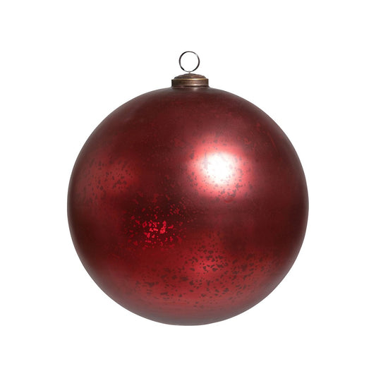 Antique Shiny Ruby Glass Ball Ornament , 8" style shot 1