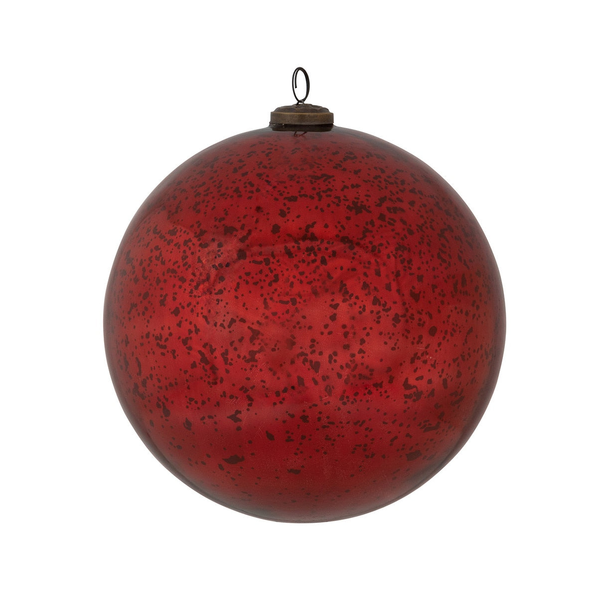 Antique Matte Red Glass Ball Ornament, 8" style shot 1