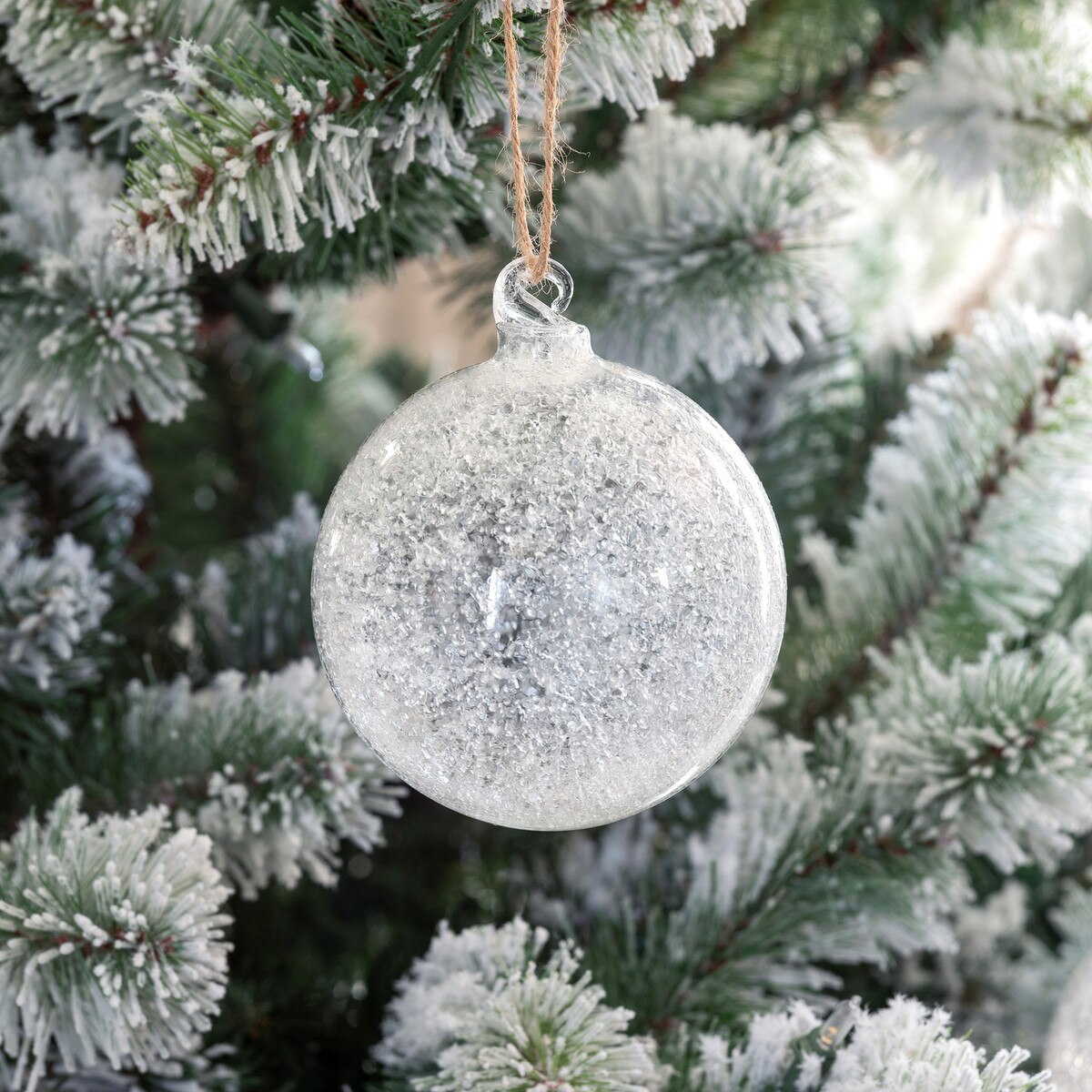Frosted Glass Ball Ornament, Medium