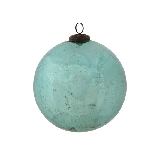 Antique Shiny Blue Kyanite Glass Ball Ornament, Extra-Large style shot 1