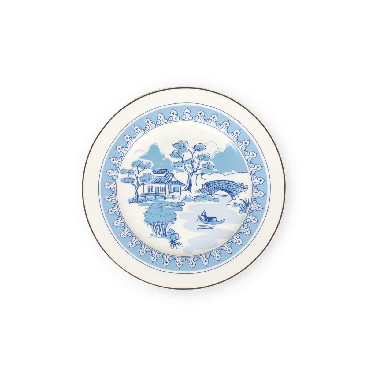 Toile Chinoiserie Pattern Dessert Plate style shot 1