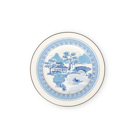 Toile Chinoiserie Pattern Dessert Plate style shot 1