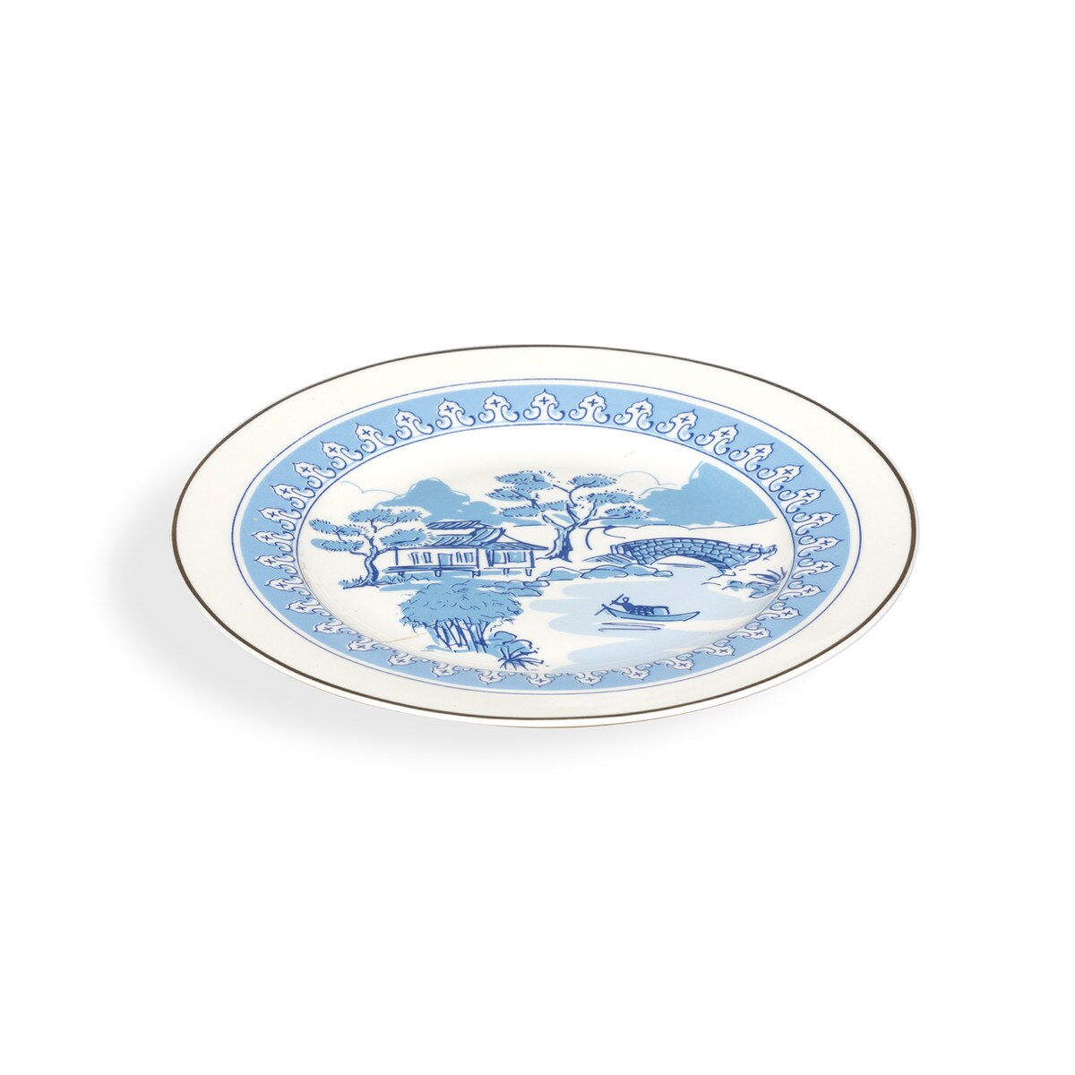 Toile Chinoiserie Pattern Dessert Plate style shot 2
