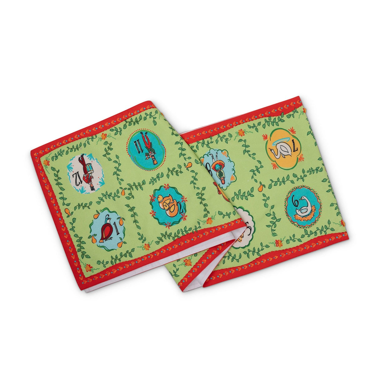12 Days of Christmas Embroidered Cotton Table Runner style shot 1