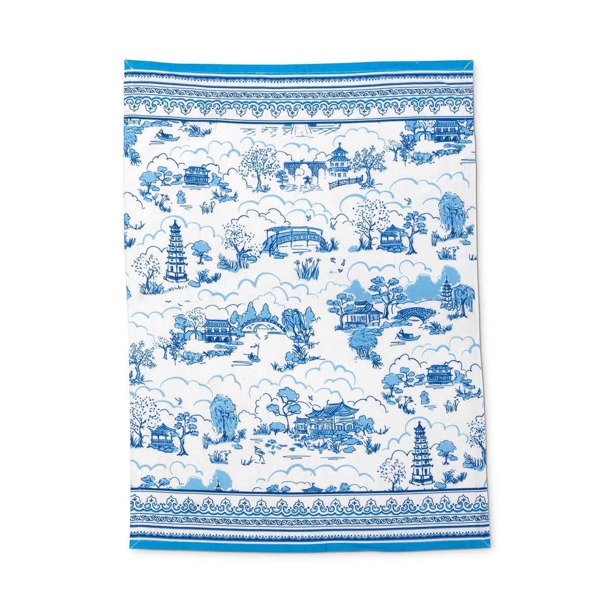 Chinoiserie Pattern Cotton Dish Towels, 4 Assorted Styles style shot 2