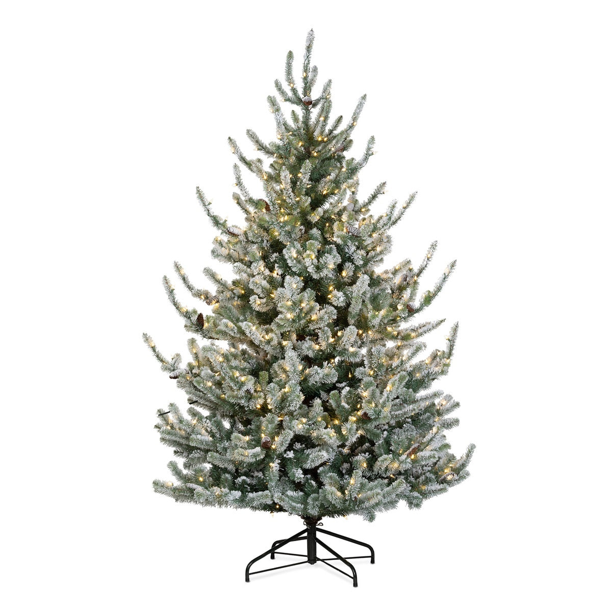 Park Hill Flocked Blue Spruce Tree, 7.5' style shot 1