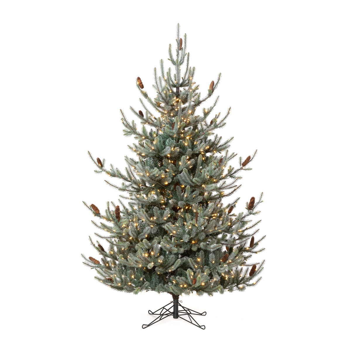 Park Hill Blue Spruce Christmas Tree, 7.5' Clear and Multi Lights style shot 2