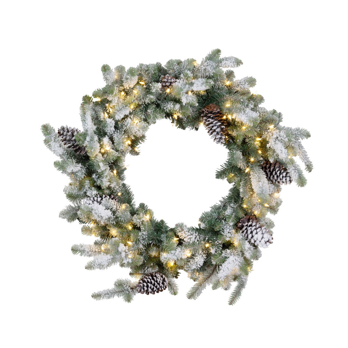 Blue Spruce Wreath with LED Lights, Extra-Large with Snow style shot 1