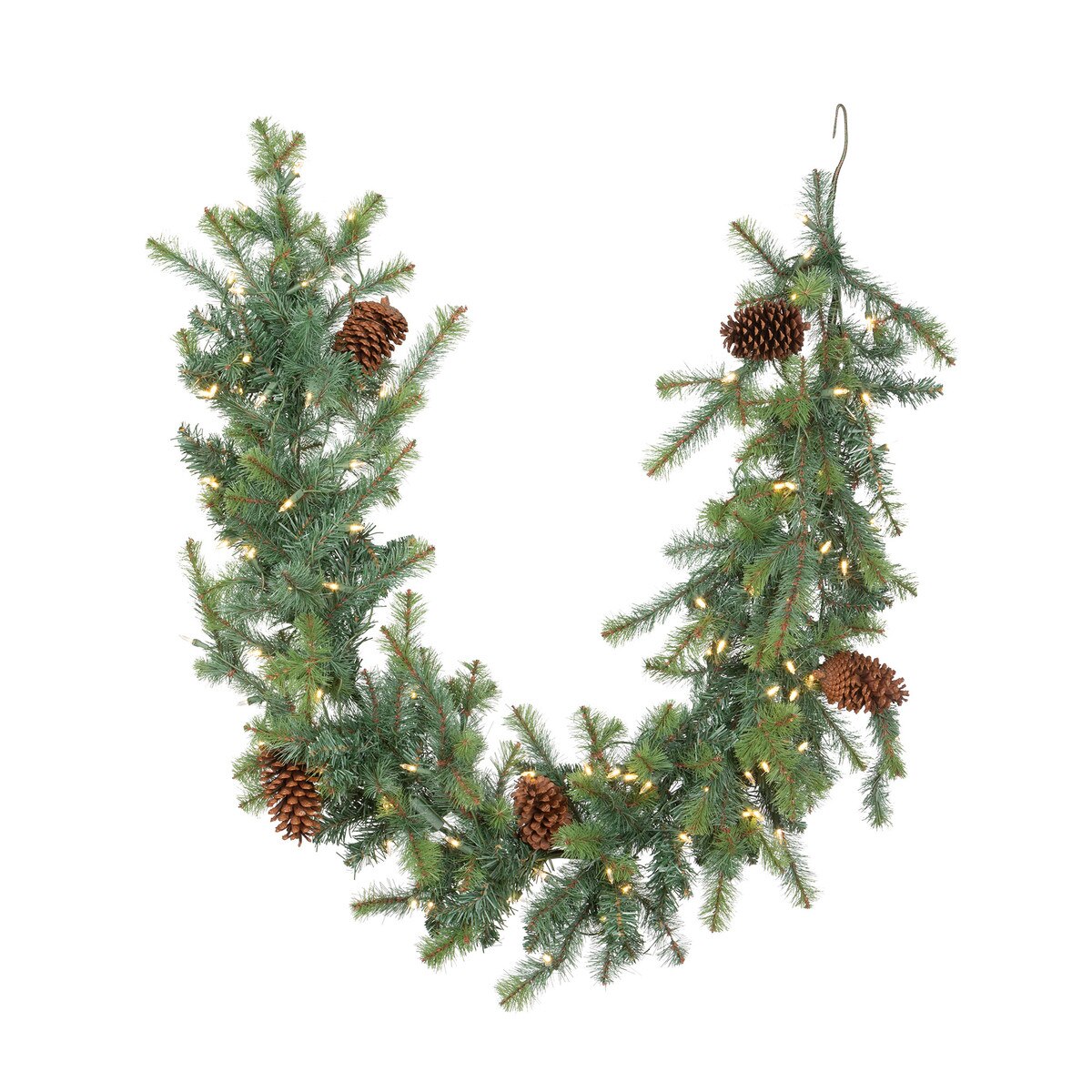 Blue Spruce Garland with LED Lights style shot 1