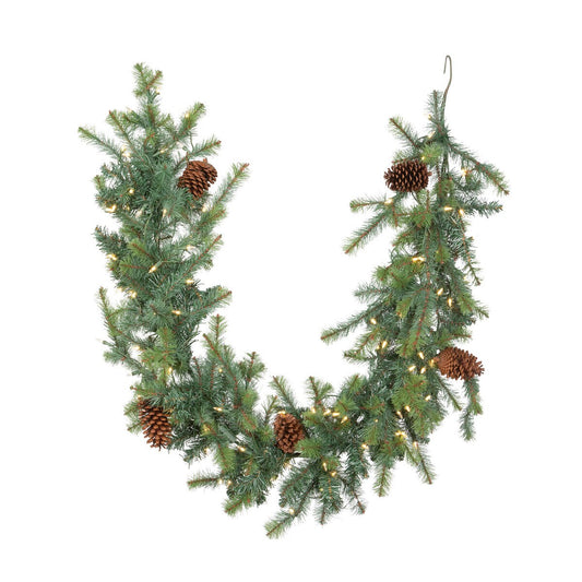 Blue Spruce Garland with LED Lights style shot 1