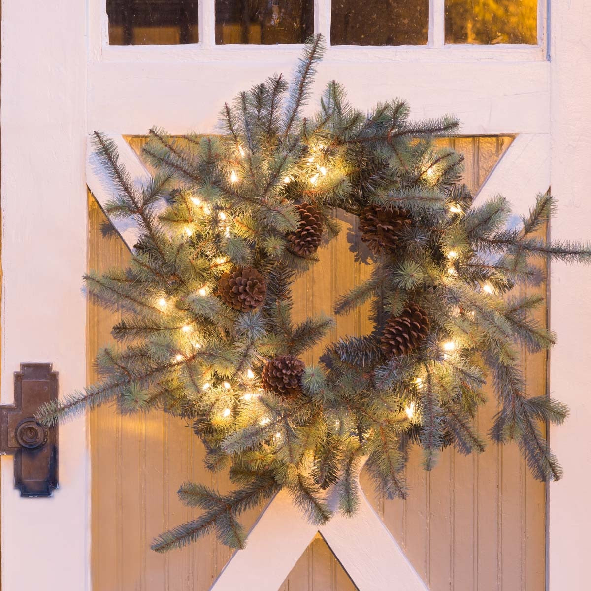 Blue Spruce Wreath with LED Lights, Large style shot 2