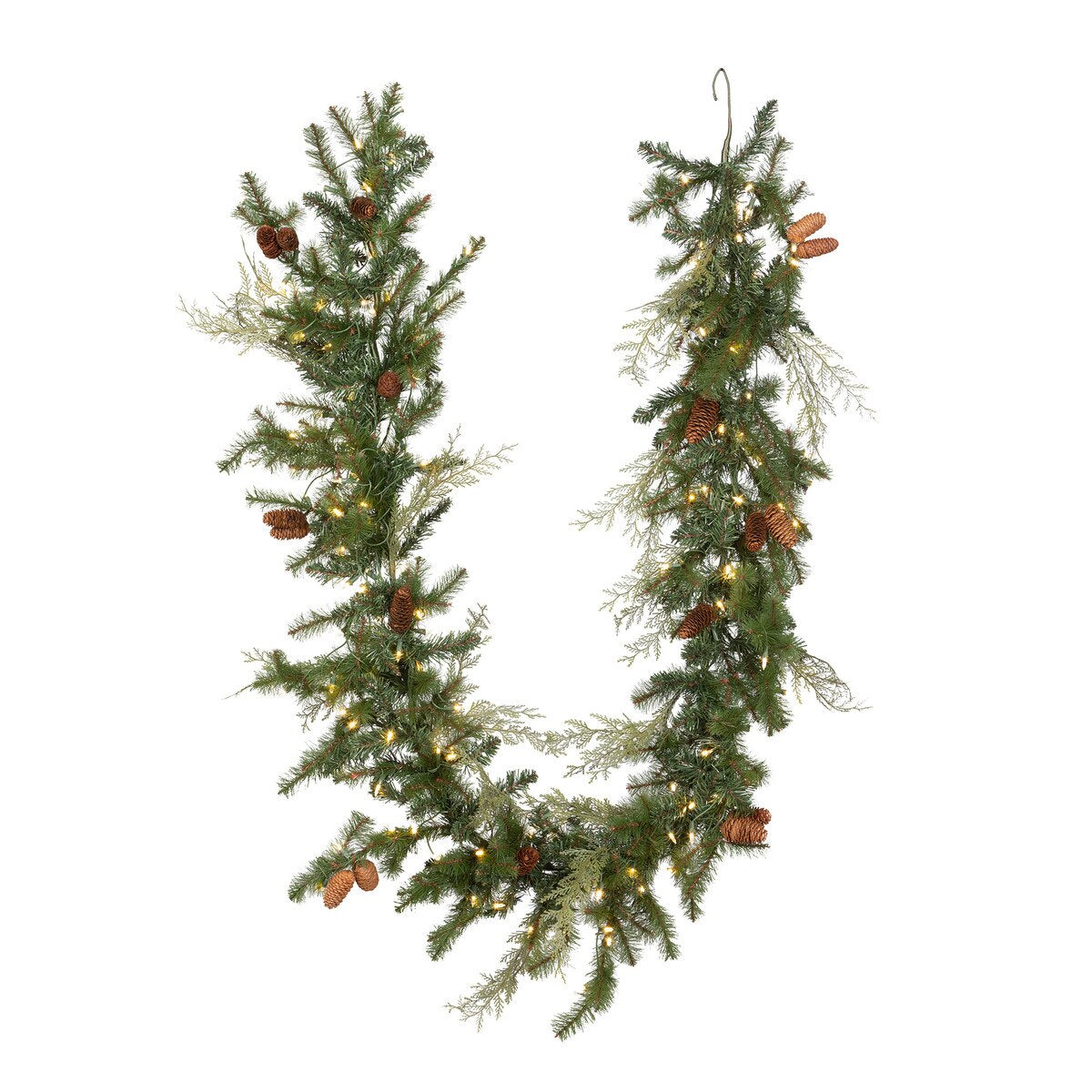 Mixed Evergreen Garland with LED Lights style shot 1