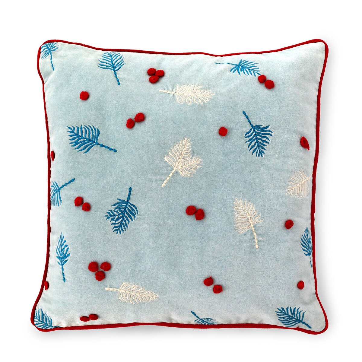 Alpine Embroidered Pattern Velvet Pillow style shot 1