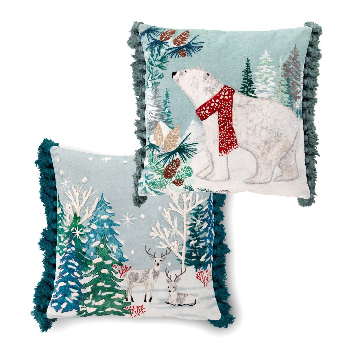 Alpine Forest Pillow with Tassels style shot 1