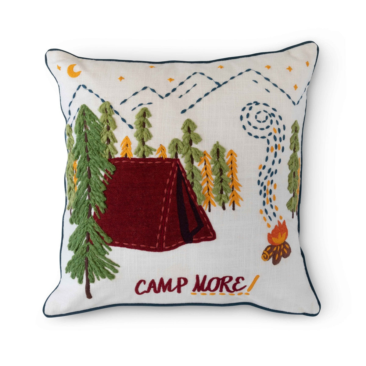 Campsite Appliqued Cotton Pillow style shot 1