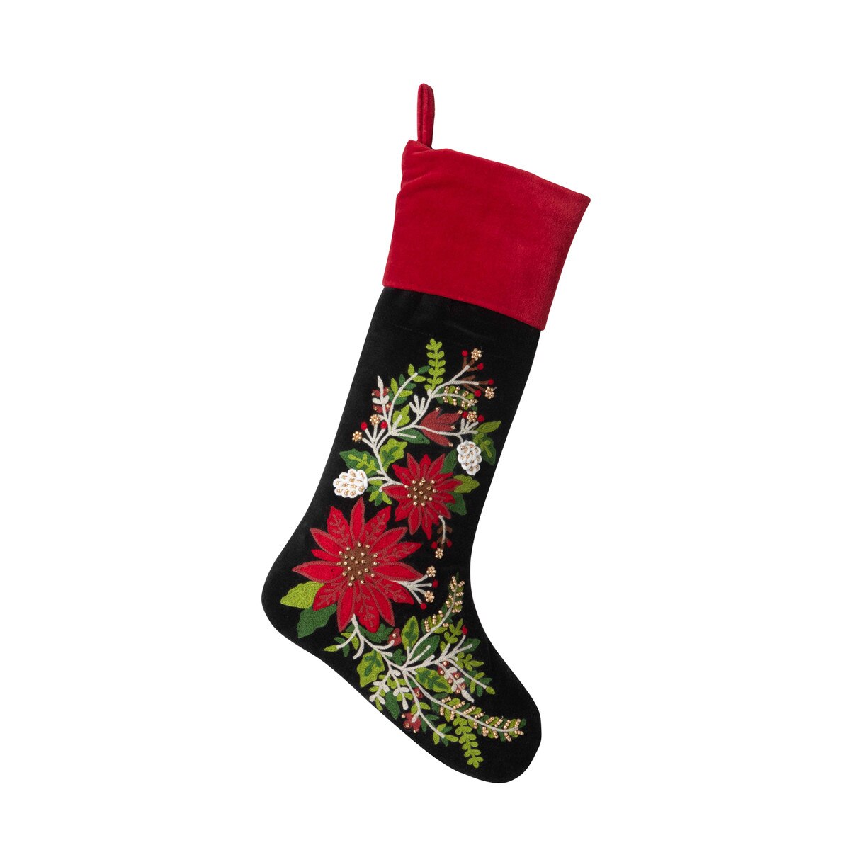 Poinsettia Stocking style shot 1