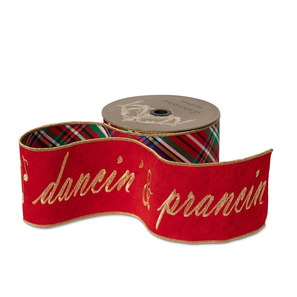 Dancin' & Prancin' Script Red Plaid Ribbon style shot 1