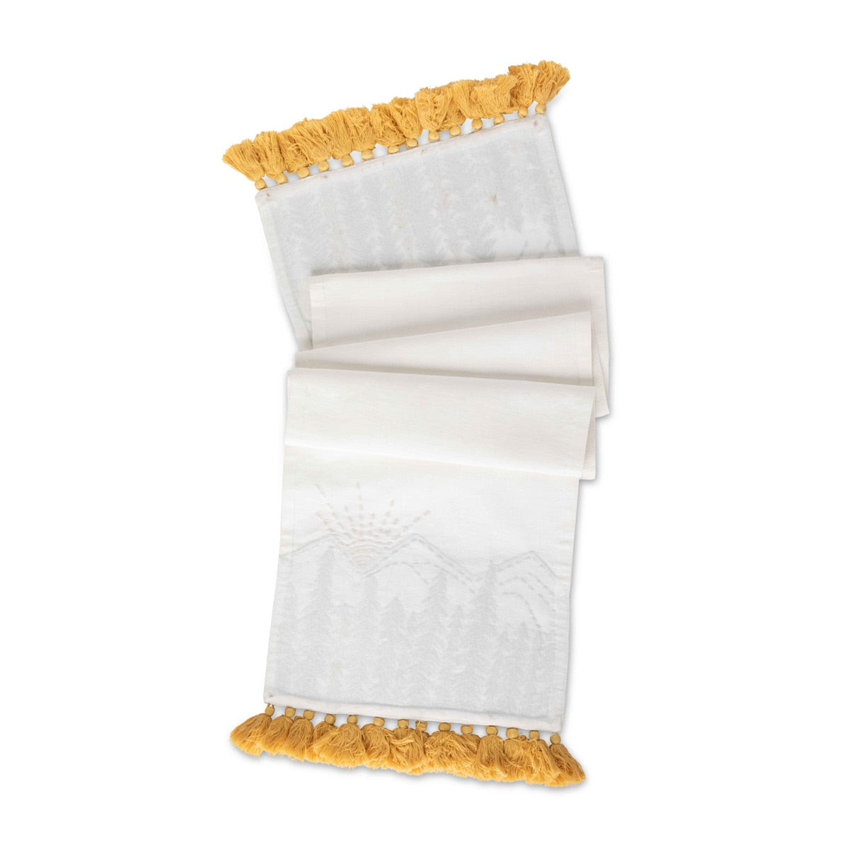 Mountain Sunrise Appliques Cotton Table Runner style shot 2