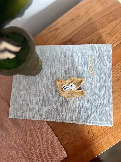 Chamak Bird Jewelry Tray - Metallic Painted Wood