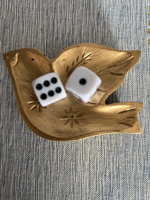 Chamak Bird Jewelry Tray - Metallic Painted Wood