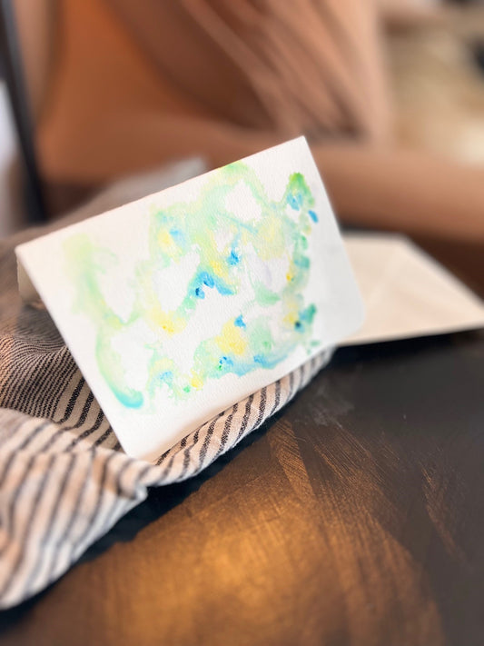 The Blue Card | Hand-Painted Abstract Card (One of a Kind)