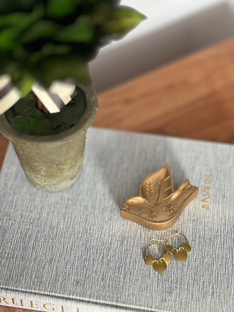 Chameli Leaf Gold Drop Earrings